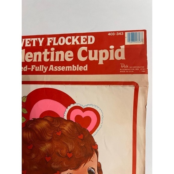 Vintage Valentine Cupid’s Arrow‎ Flocked and Jointed Valentine 80’s - Picture 7 of 8